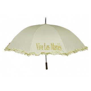 Ombrelle "vive les mariés" ivoire - Décoration de mariage