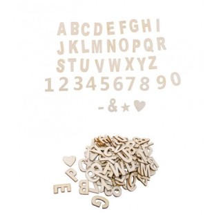 Lettre et chiffre en bois adhésifs 3cm - Article de fête