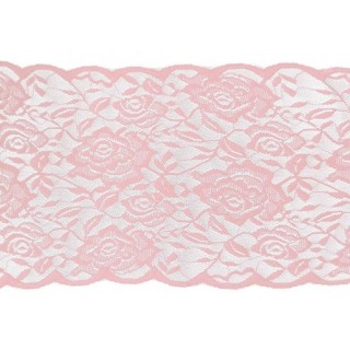 Ruban dentelle coton rose 18cmx3m - la table - articles de fête
