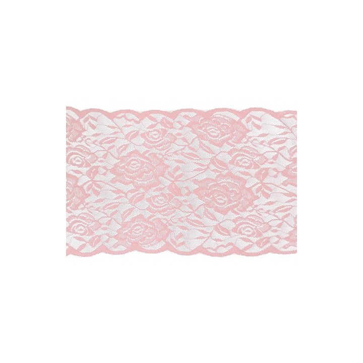 Ruban dentelle coton rose 18cmx3m - la table - articles de fête