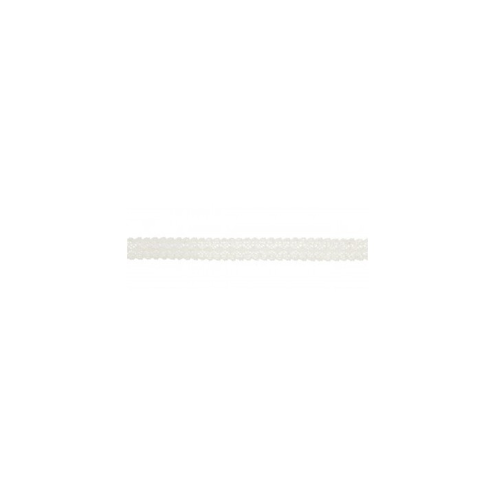 Ruban dentelle coton adhésif blanc 1cmx2m - la table - articles de fête
