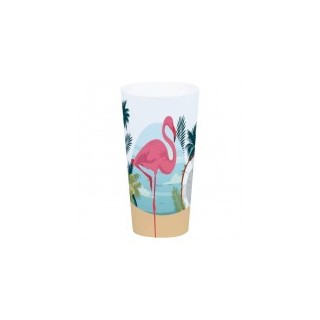 Gobelet plastique flamand rose - Tropical party
