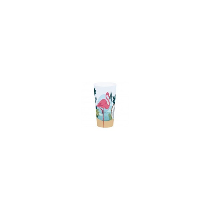 Gobelet plastique flamand rose - Tropical party
