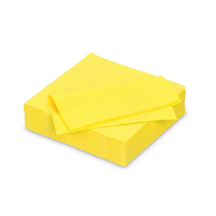 Serviettes papier jaune citron
