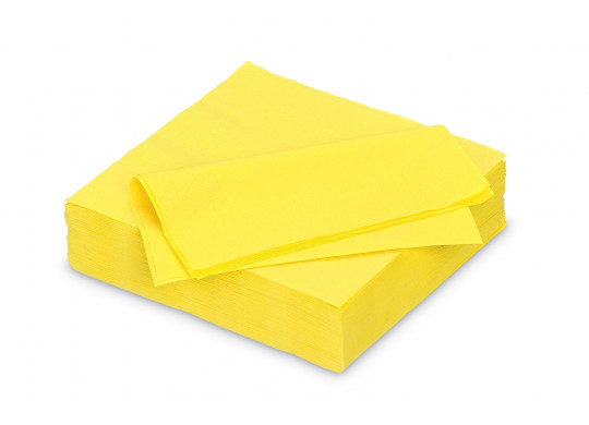 Serviettes papier jaune citron