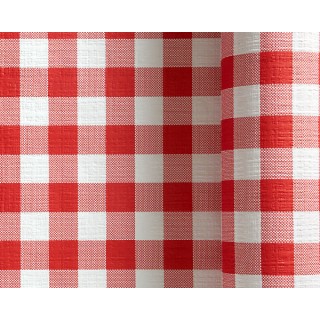 Nappe damassée damier rouge et blanc