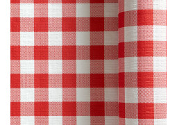 Nappe damassée damier rouge et blanc