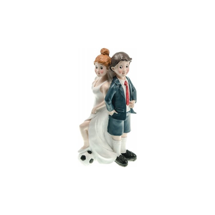 Figurine couple mariés ballon de foot - accessoires mariage - articles de fête