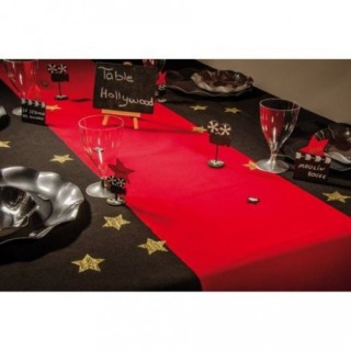 Chemin de table tapis rouge velours  - Cinéma - Décoration de table