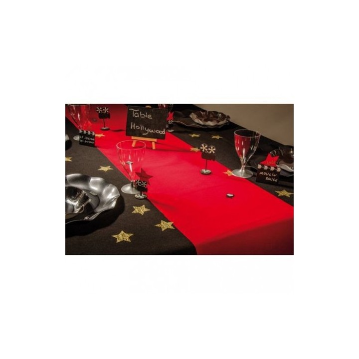 Chemin de table tapis rouge velours  - Cinéma - Décoration de table
