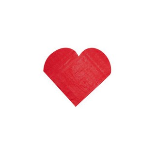 20 Serviettes papier coeur rouge GM - Décoration de table