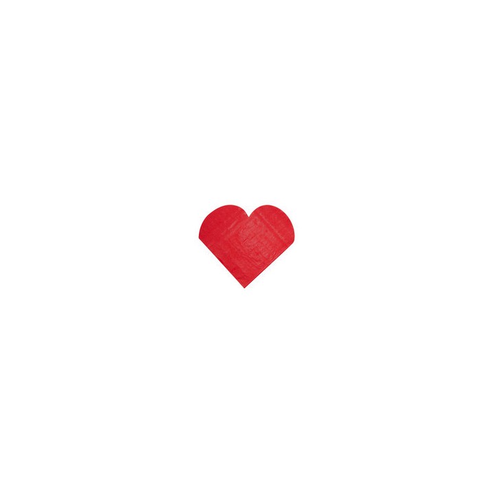 20 Serviettes papier coeur rouge GM - Décoration de table