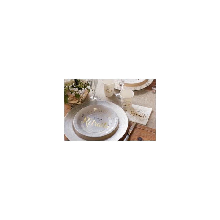 Assiettes carton Vive la retraite - La table - articles de fête