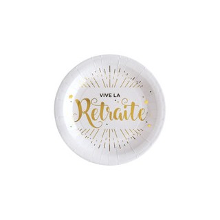 Assiettes carton Vive la retraite - La table - articles de fête