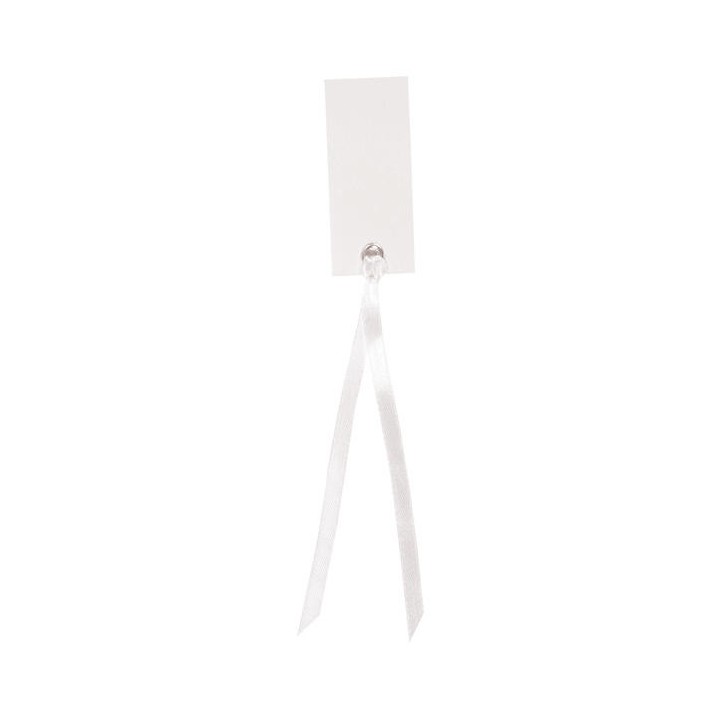 Marque place ruban blanc