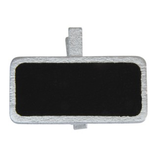 Porte nom pince ardoise écolier argent