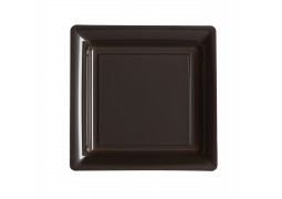 Assiettes carrées petit modèle 16.50 cm chocolat