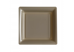 Assiette carrée petit modèle 16.50 cm taupe