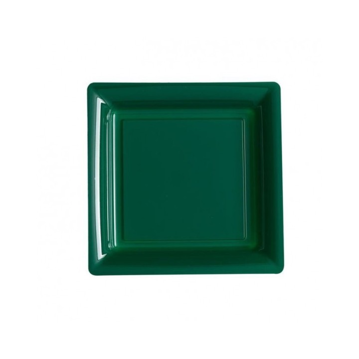 Assiette carrée petit modèle 16.50 cm vert foncé