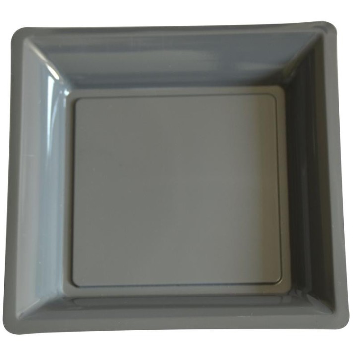 Assiette carrée moyen modèle 21.50 cm ardoise (gris foncé)