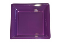 Assiette carrée moyen modèle 21.50 cm aubergine (prune)