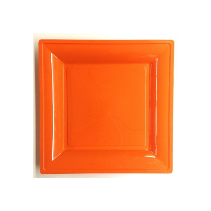 Assiette carrée moyen modèle 21.50 cm orange