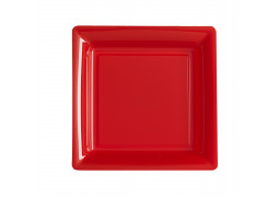 Assiette carrée moyen modèle 21.50 cm rouge