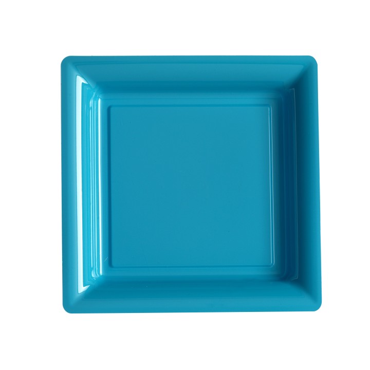 Assiette carrée moyen modèle 21.50 cm turquoise