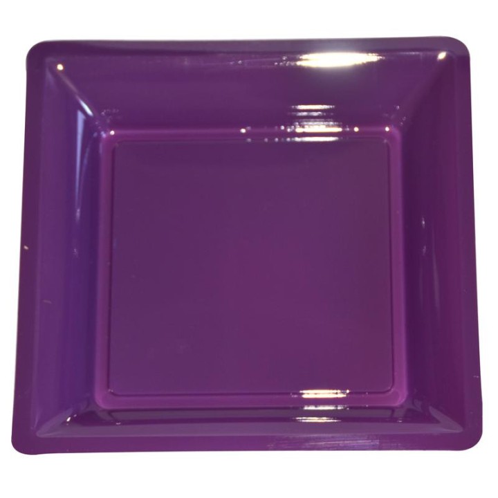 Assiette carrée grand modèle 30.50 cm aubergine (prune)