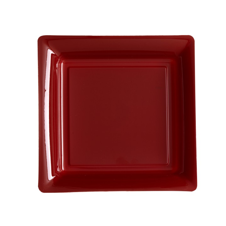 Assiette carrée grand modèle 30.50 cm bordeaux