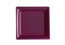 Assiette carrée grand modèle 30.50 cm framboise (fuchsia foncé)