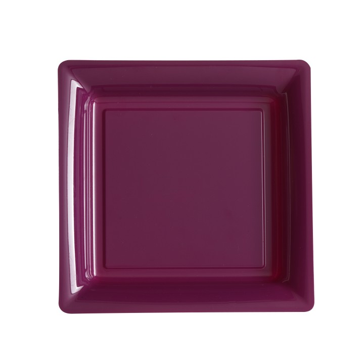 Assiette carrée grand modèle 30.50 cm framboise (fuchsia foncé)