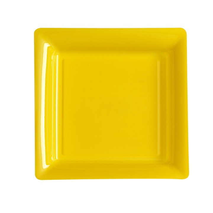 Assiette carrée grand modèle 30.50 cm jaune