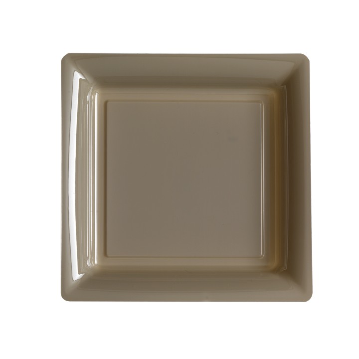 Assiette carrée grand modèle 30.50 cm taupe