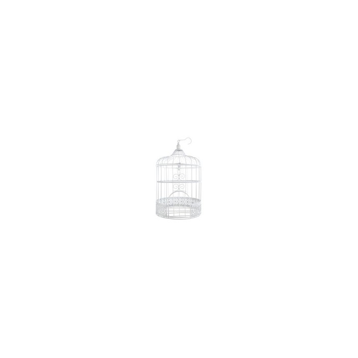 Cage à oiseau blanche vintage - Décoration de table