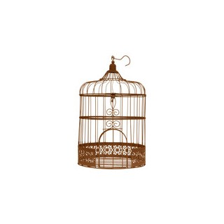 Cage à oiseau rouille vintage - Décoration de table
