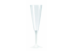 Flûte à champagne plastique pied couleur blanc
