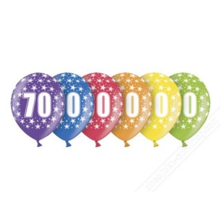 Ballons anniversaire 70 ans x 6