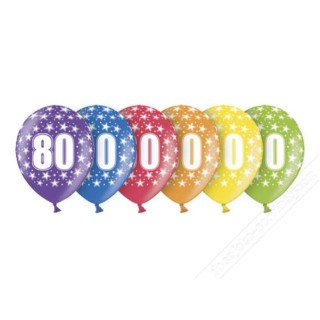 Ballons anniversaire 80 ans x 6