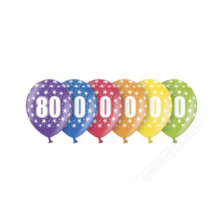 Ballons anniversaire 80 ans x 6