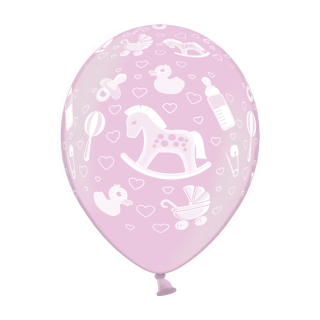 Ballon naissance rose x 6