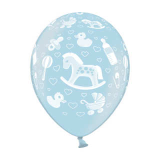 Ballon naissance bleu x 6