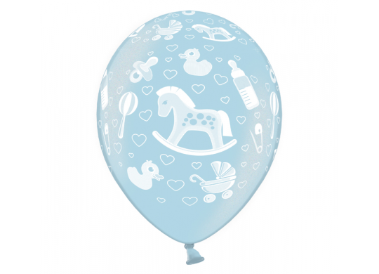 Ballon naissance bleu x 6