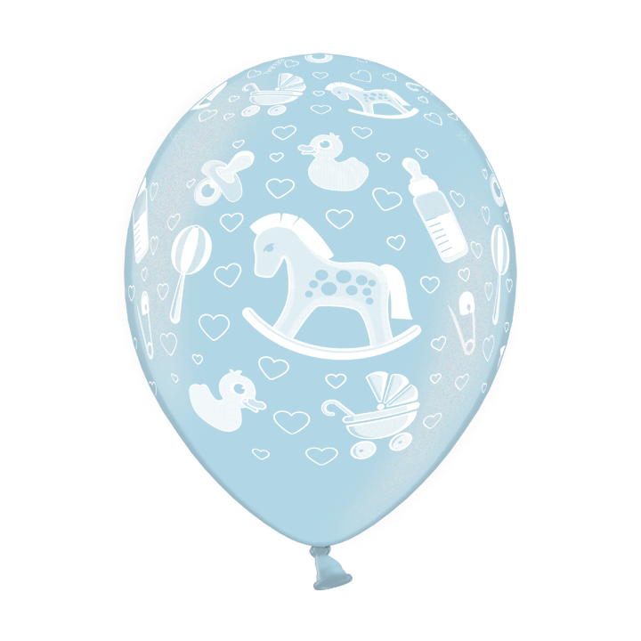 Ballon naissance bleu x 6