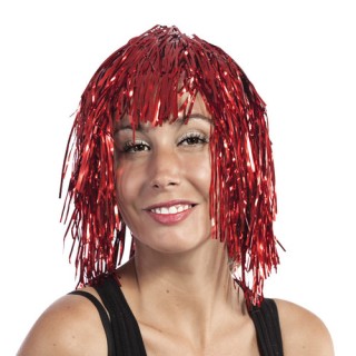 Perruque disco rouge