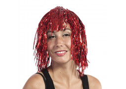 Perruque disco rouge