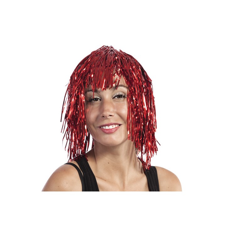 Perruque disco rouge