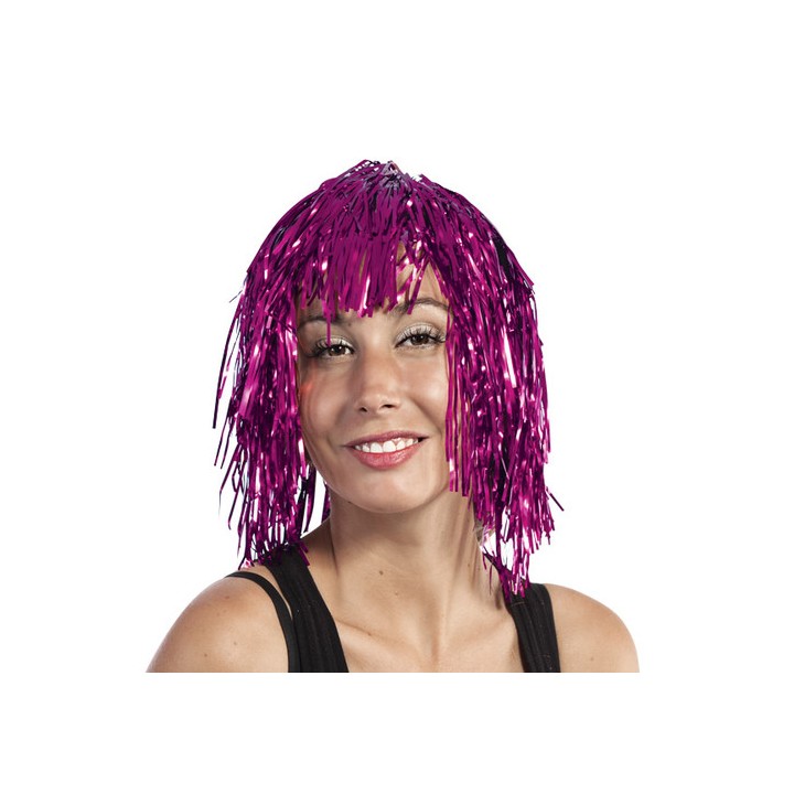 Perruque disco rose