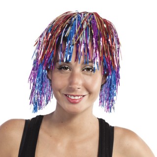 Perruque disco multicolore