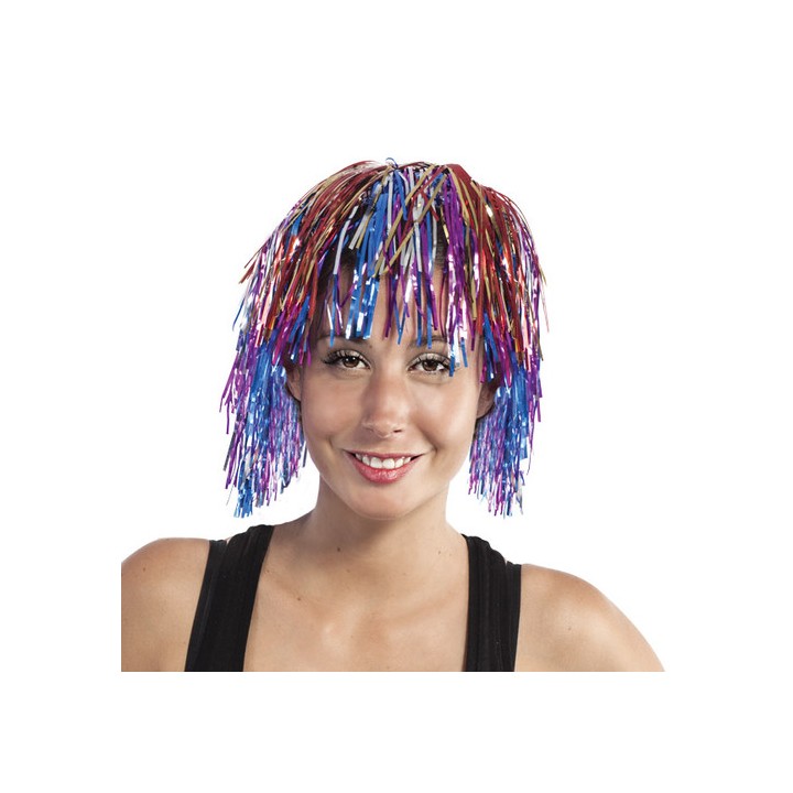 Perruque disco multicolore